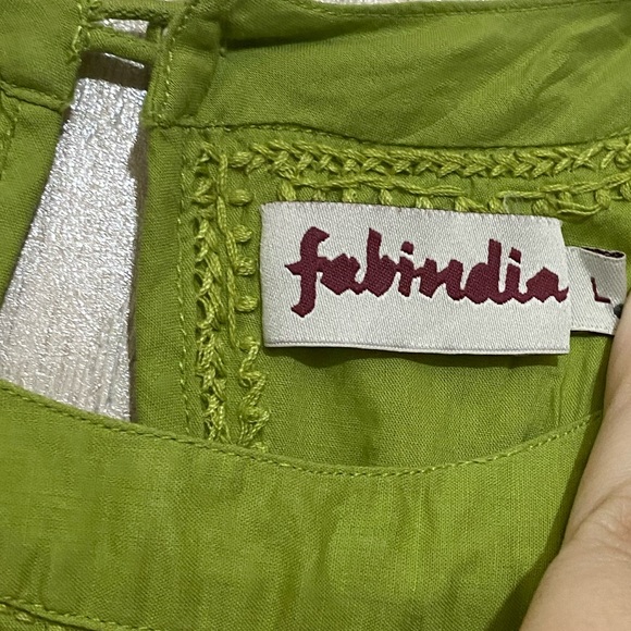 Indian Anarkali Kurta Maxi Dress - Green with Embroidery Details - Size L - Picture 7 of 13